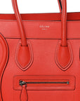 Drummed Calfskin Micro Luggage Vermillion