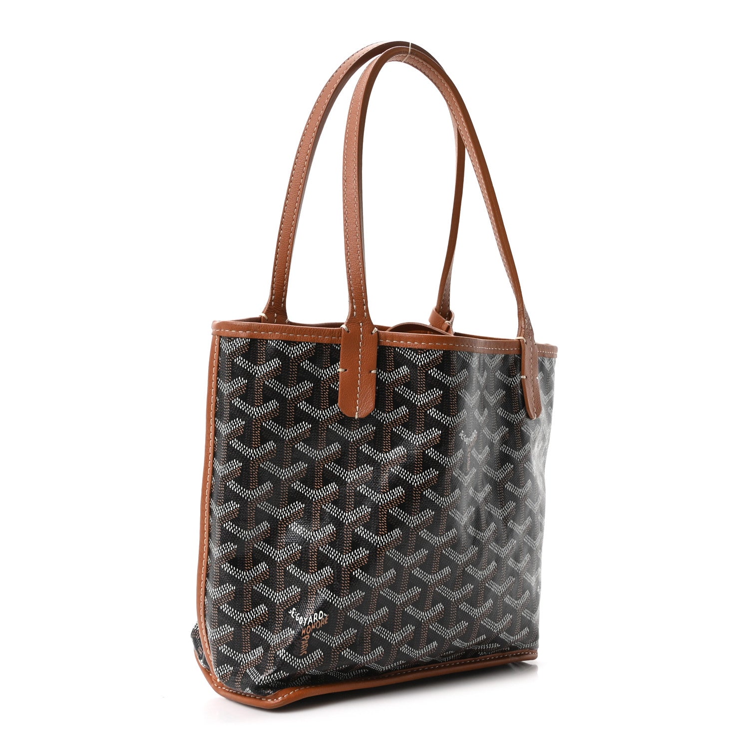 Goyardine Reversible Mini Anjou Black Gold