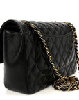Lambskin Quilted Jumbo Double Flap Black