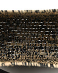 Raffia Small Square Basket Tote Bag Black Natural