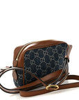 New Denim GG Monogram Dollar Calfskin Mini Ophidia Shoulder Bag Blue Tea Cuir Epilog