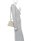 Stingray Shiny Nappa Petite Peekaboo I SEE U Satchel Beige