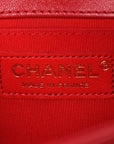 Lambskin Quilted Small Boy Flap Red