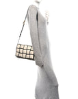 Canvas Intrecciato Padded Cassette Crossbody Bag Natural Black