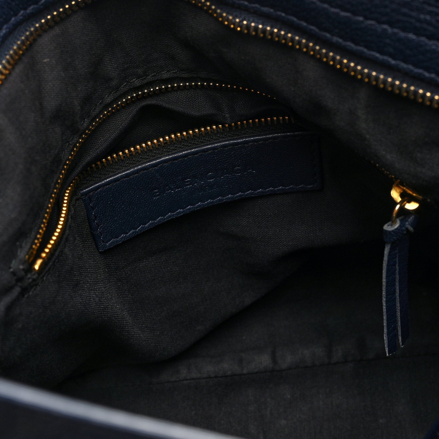 Chevre Gold Metallic Edge Hardware Town Bleu Nuit Dark Sea