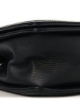 Calfskin Chevron Quilted Medium Chain Boy Flap Black