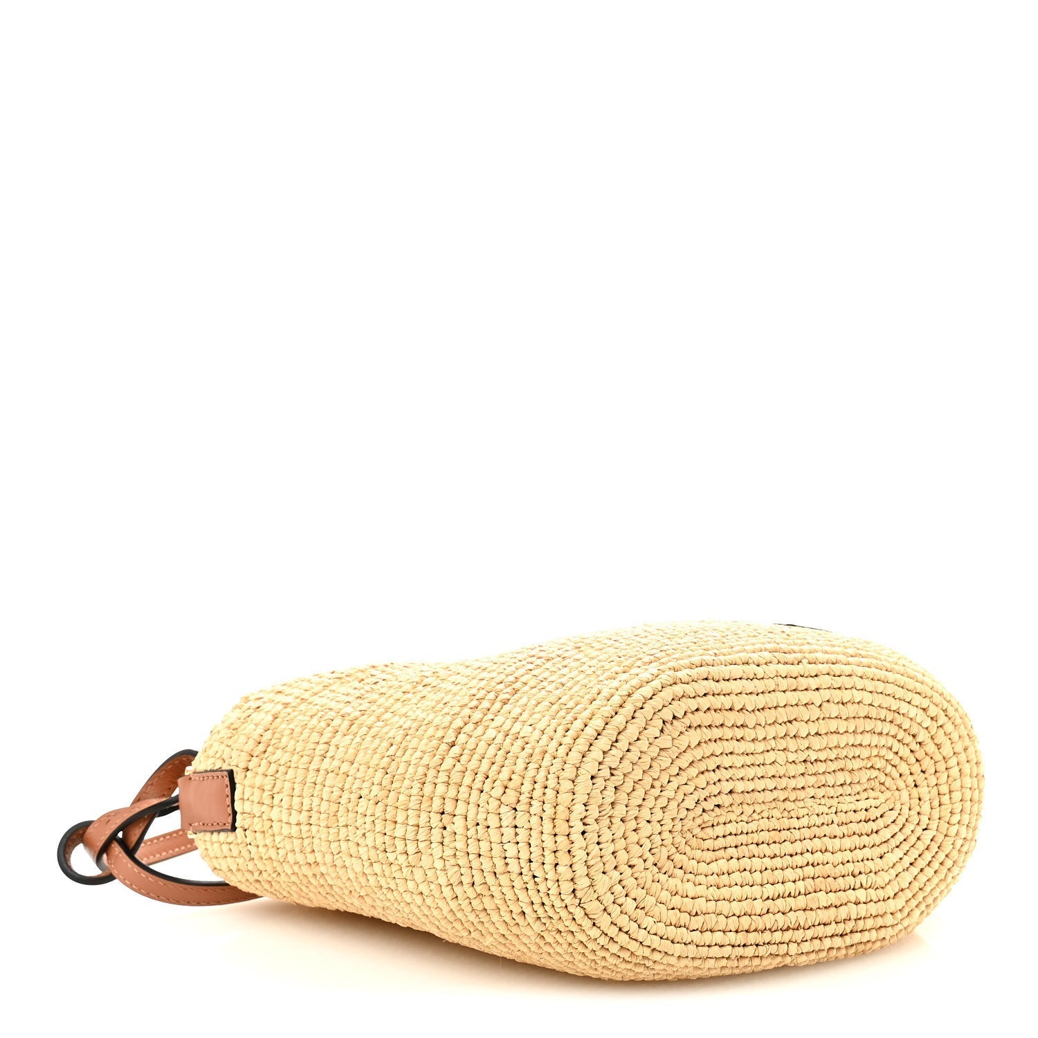 Calfskin Raffia Paulas Ibiza Pochette Bag Natural Tan