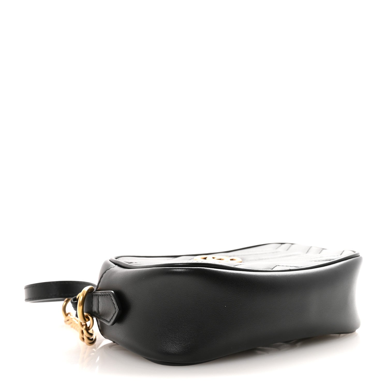 Calfskin Matelasse Mini GG Marmont Chain Shoulder Bag Black