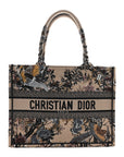 Canvas Embroidered Jardin D'Hiver Medium Book Tote Beige Multicolor