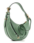 Soft Calfskin Arque Shoulder Bag Acquamarina
