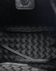 Nappa Intrecciato Small Campana Shoulder Bag Black