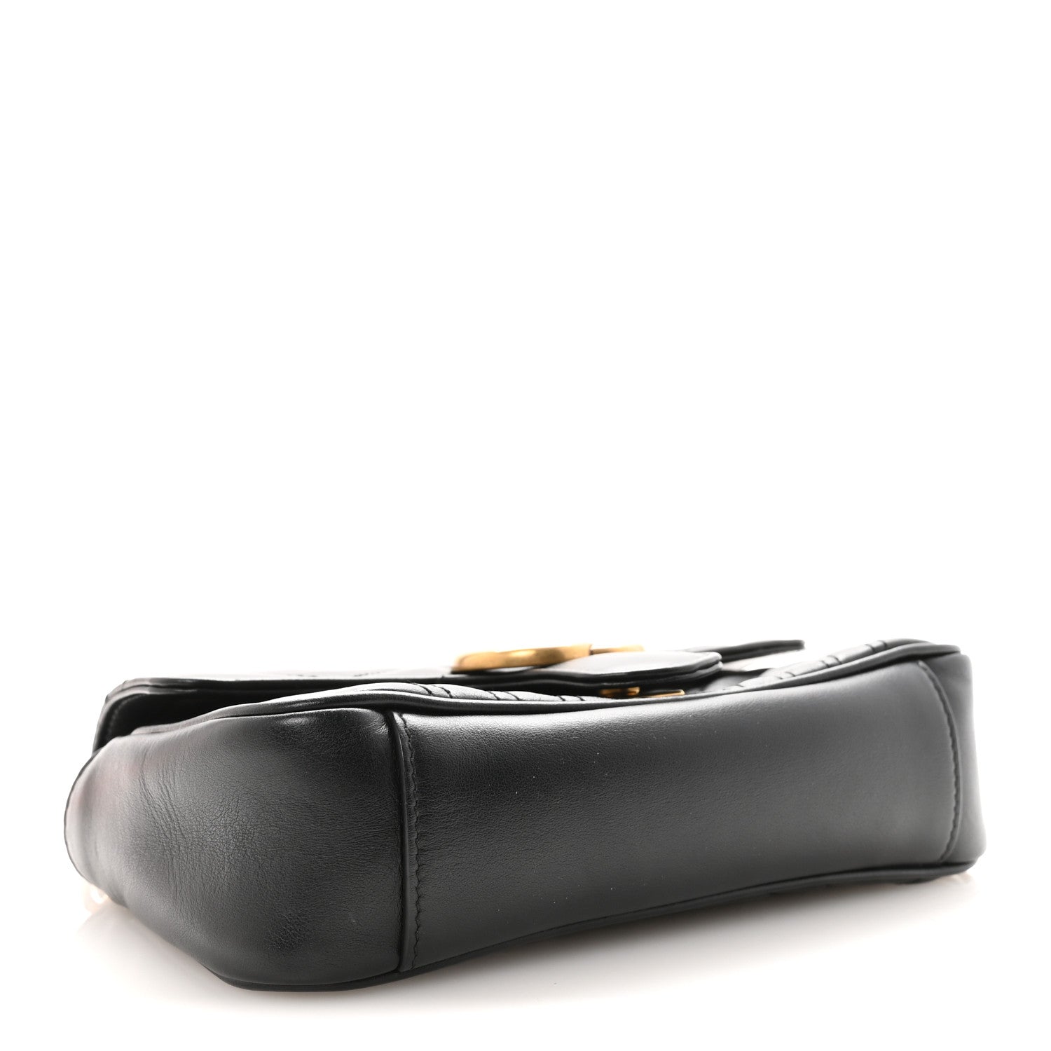 Calfskin Matelasse Mini GG Marmont Shoulder Bag Black