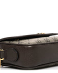 GG Supreme Monogram Textured Dollar Calfskin Mini Ophidia Flap Shoulder Bag Beige Ebony New Acero