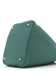 Taurillon Clemence Swift Eclat Picotin Lock 22 MM Vert Verone Bleu De Prusse