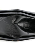 Calfskin Crocodile Embossed Graffiti Cocodile Medium Boy Flap Black