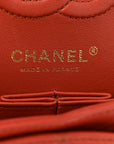 Lambskin Quilted Small Double Flap Red