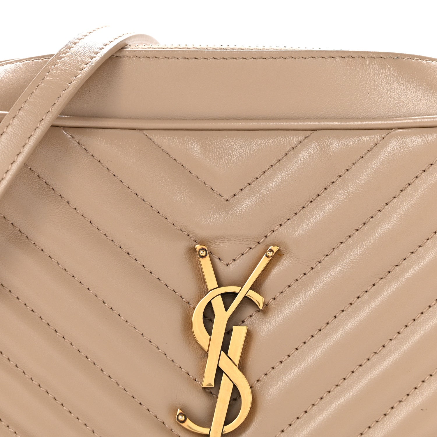 Calfskin Matelasse Monogram Lou Camera Bag Dark Beige