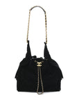 Suede Quilted Medium CHNL 25 Handbag Black