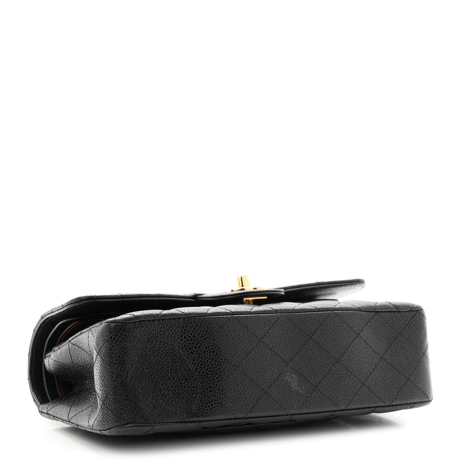 Caviar Quilted Small Double Flap Black