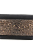 Swift Lizard Passant Compact Wallet Black Ombre