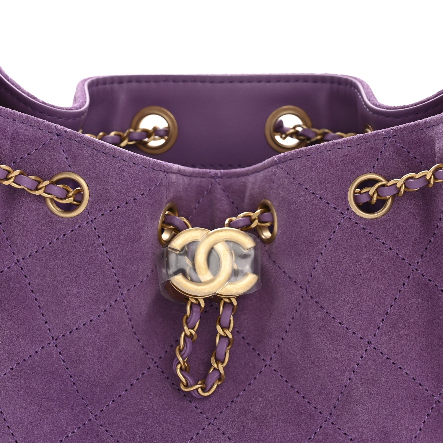 Suede Quilted Mini CHNL 25 Handbag Purple