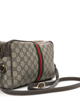 GG Supreme Monogram Web Small Ophidia Shoulder Bag Brown