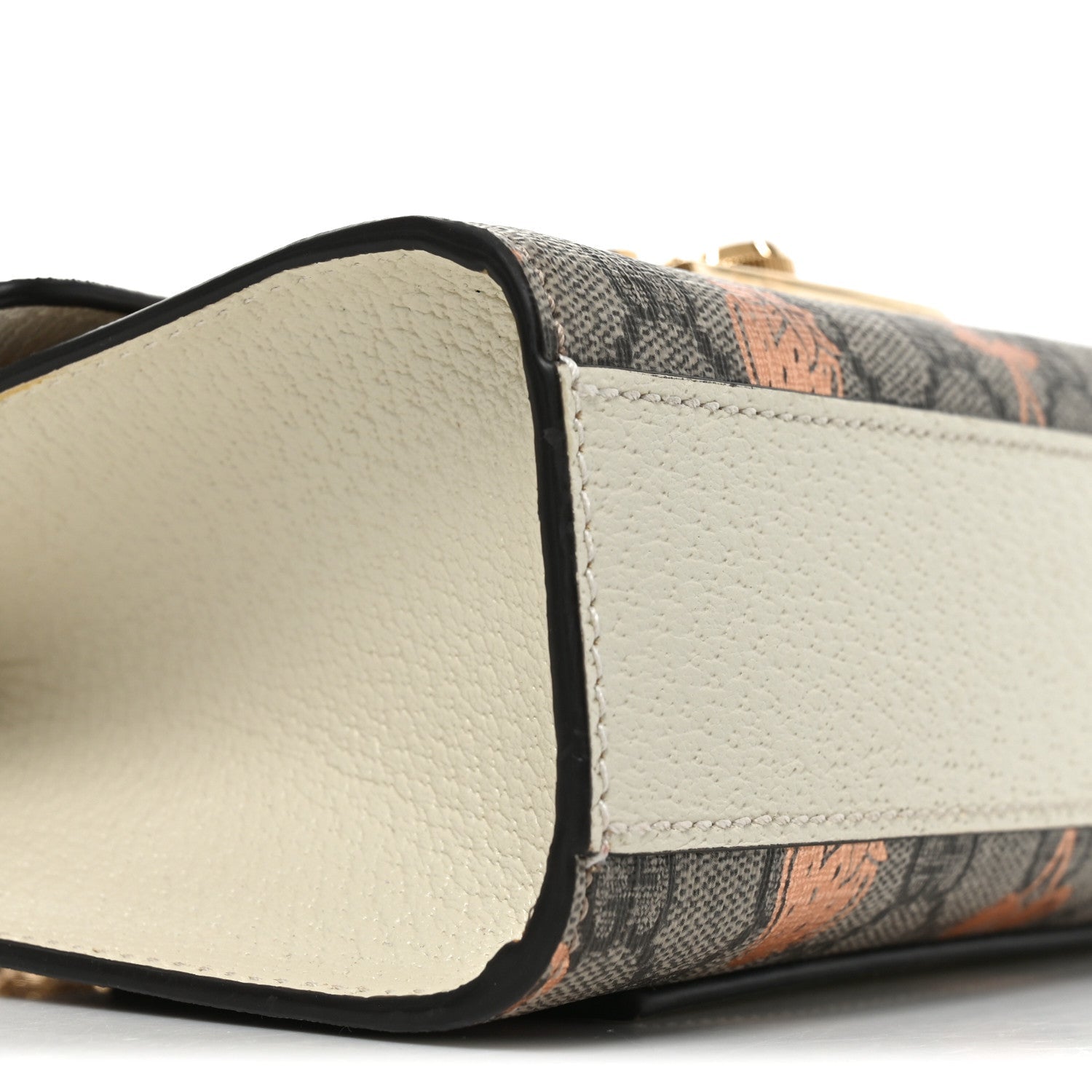 GG Supreme Monogram Berry Textured Dollar Calfskin Small Padlock Shoulder Bag Beige Ebony Light Copper Mystic White