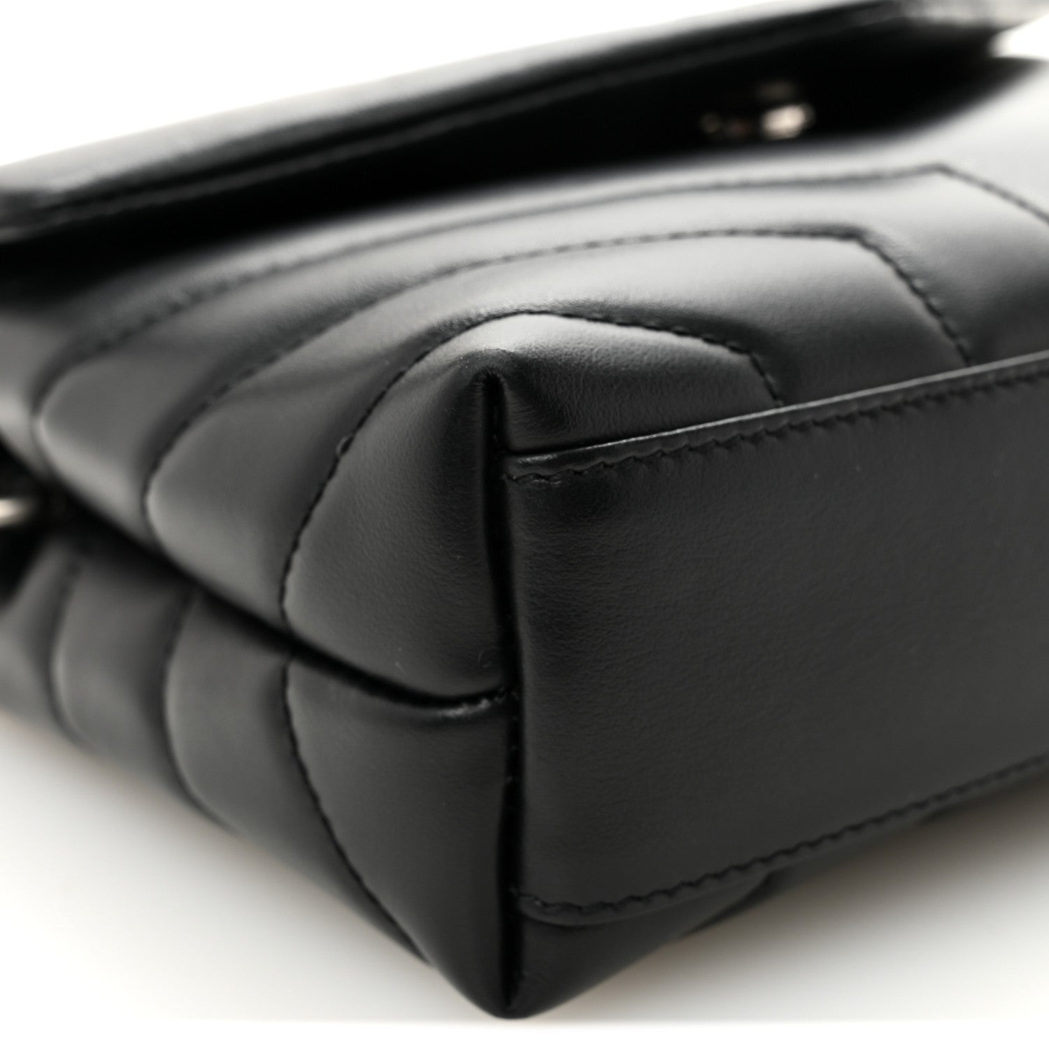 Calfskin Y Quilted Monogram Toy Loulou Crossbody Bag Black