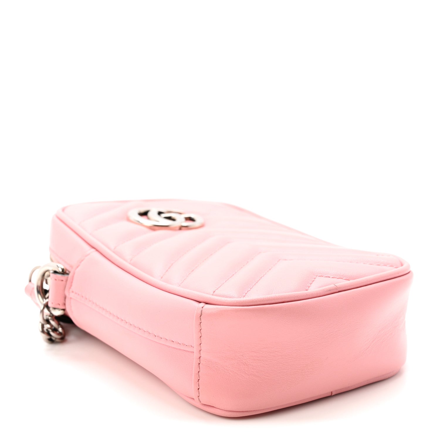 Calfskin Matelasse Mini GG Marmont Crossbody Bag Wild Rose