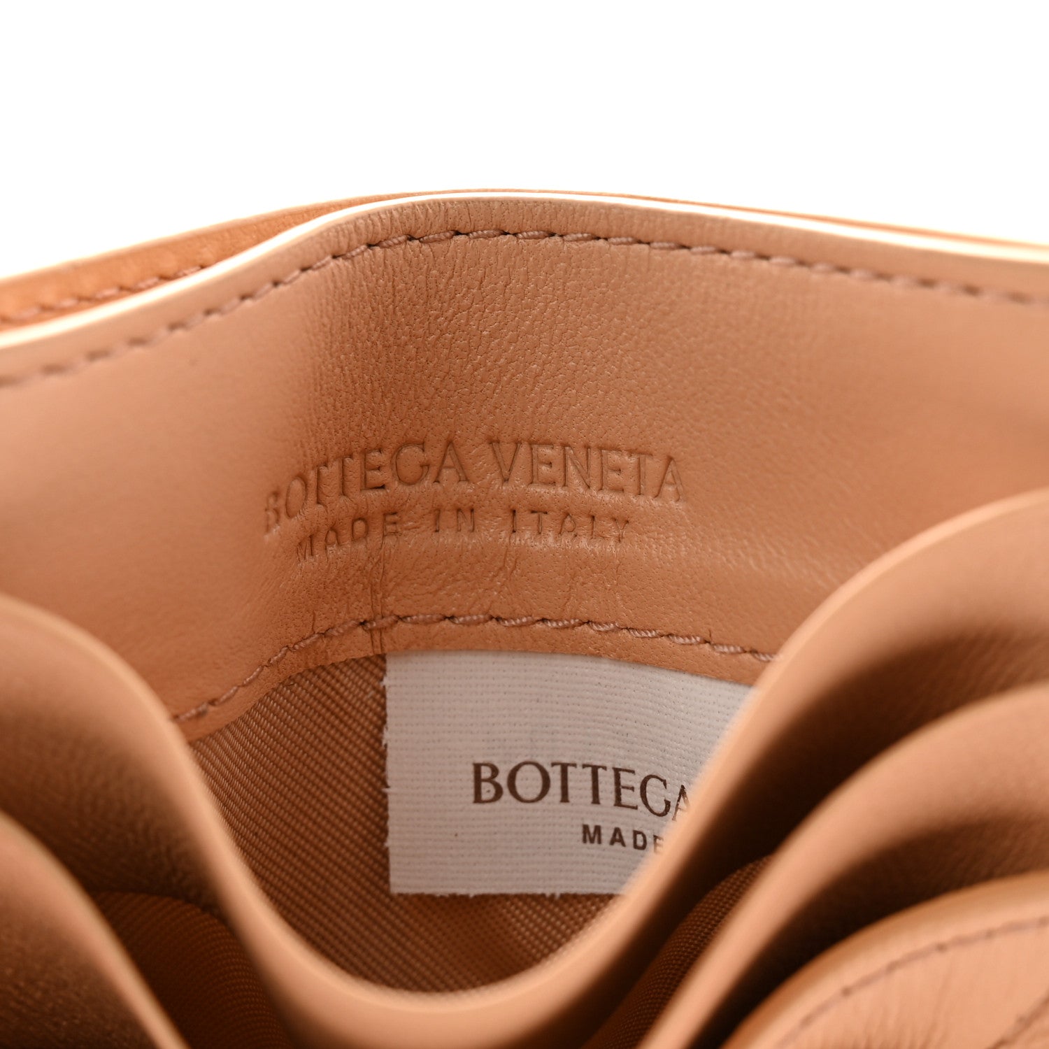 Nappa Intrecciato Card Holder Almond