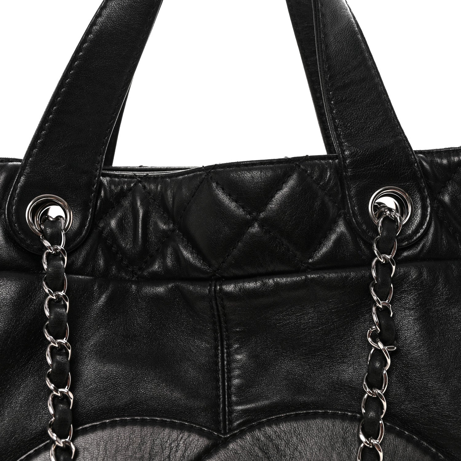 Calfskin Large Trianon Tote Black