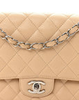 Caviar Quilted Medium Double Flap Beige Clair