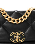 Goatskin Quilted Medium CHNL 19 Flap Black