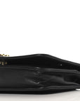 Lambskin Chevron Boy Wallet On Chain WOC Black