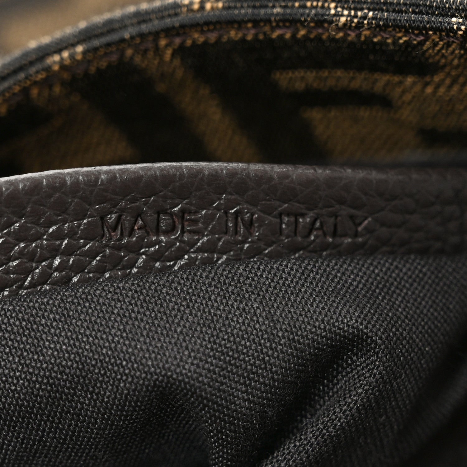 Fabric Jacquard FF 1974 Maxi Baguette Tobacco Moro Black