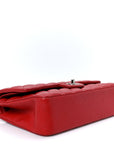 Caviar Quilted Medium Double Flap Red