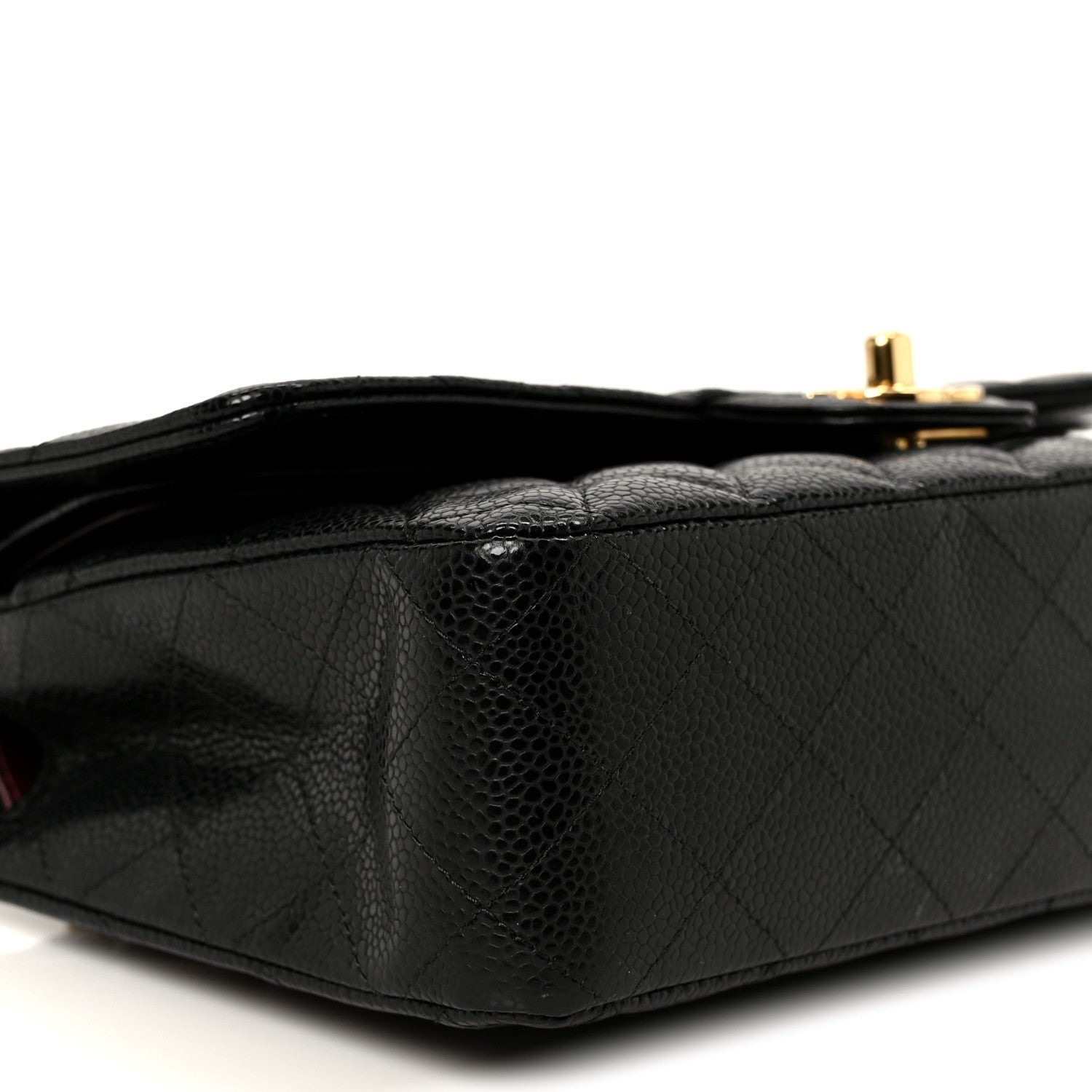 Caviar Quilted Medium Double Flap Black