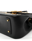 Vitello Western Studded Virtus Top Handle Shoulder Bag Black