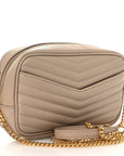 Grain De Poudre Matelasse Monogram Mini Lou Camera Bag Dark Beige