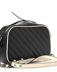 Vintage Effect Calfskin Matelasse Diagonal Small Torchon GG Marmont Chain Shoulder Bag Blue Agata Mystic White