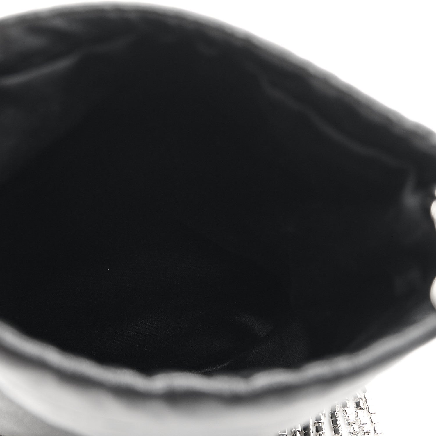 Nappa Starlight Crystal Fringe Trick Pouch On Strap Black