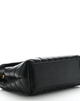 Calfskin Y Quilted Monogram Small Loulou Chain Satchel Black