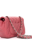 Lambskin Quilted Mini Rectangular Flap Pink