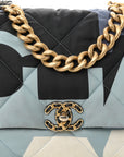 Silk Maxi Scarf CHNL 19 Flap Black Blue White