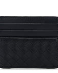Nappa Intrecciato Card Holder Deep Blue