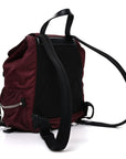 Nylon Medium Rucksack Backpack Burgundy Red