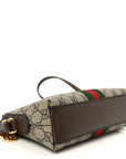 GG Supreme Monogram Textured Dollar Calfskin Web Small Ophidia Dome Shoulder Bag Beige Ebony New Acero