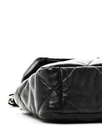 Goatskin Quilted Medium CHNL 19 Flap Black