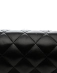 Lambskin Quilted Jumbo Double Flap Black