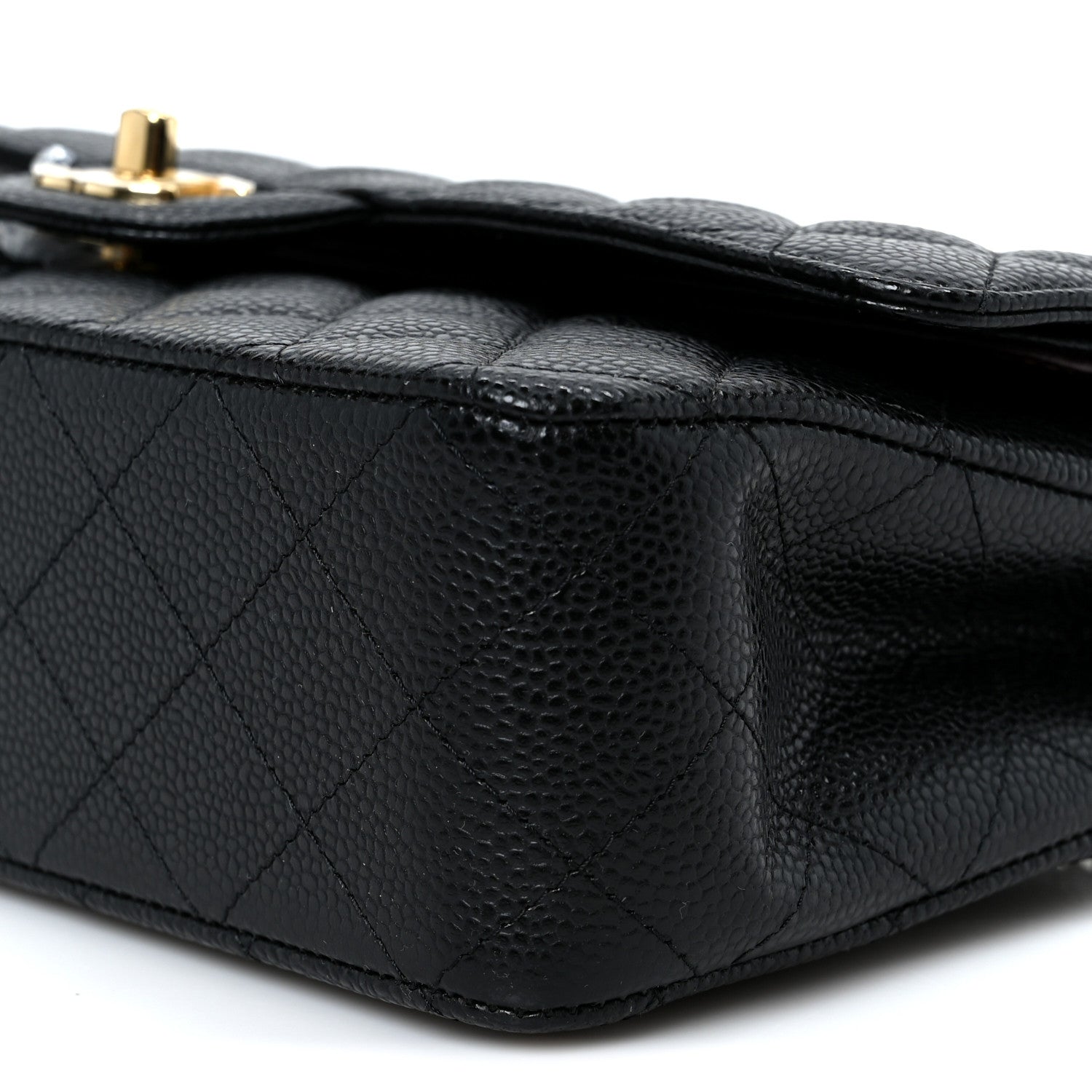 Caviar Quilted Medium Double Flap Black